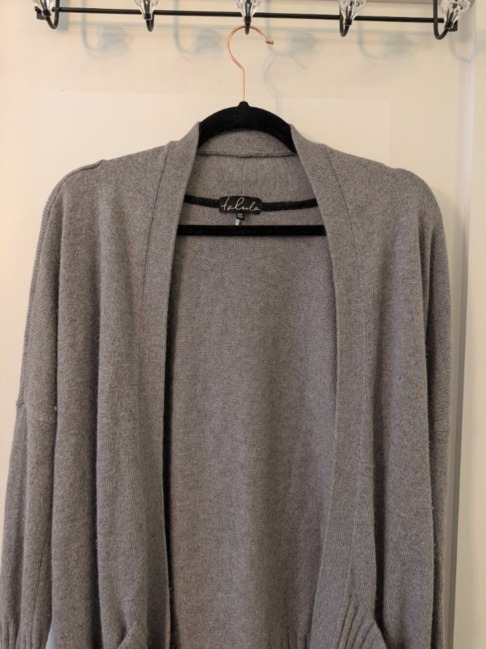 Talula by Aritzia Lenox Grey Angora Cashmere Cardigan XXS